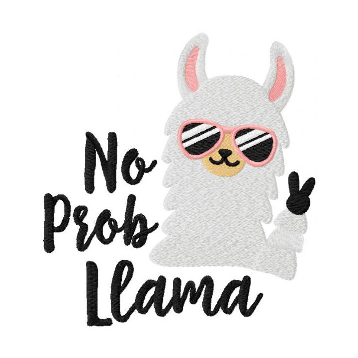 No prob llama embroidery design - Embroidery Design
