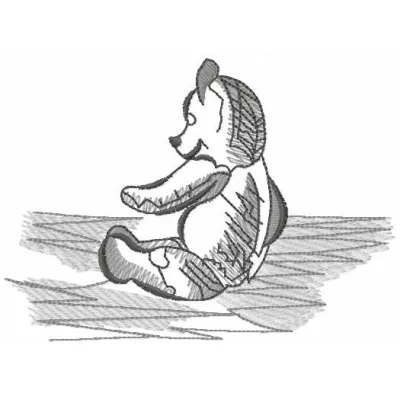 Teddy toy embroidery design showcasing a cute stitched motif for baby onesies and children's items.