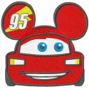 Lightning McQueen Mickey Mouse embroidery design featuring a fun, playful motif for creative stitching projects.