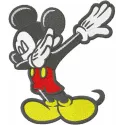Dabbing Mickey embroidery design featuring a playful Mickey Mouse motif, ideal for creative projects.