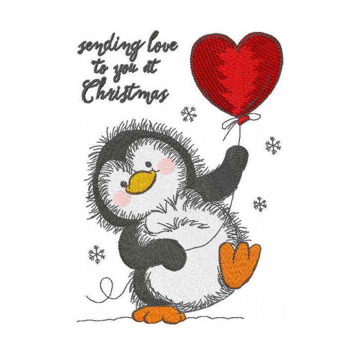 Sending love to you at Christmas embroidery design - Embroidery Design