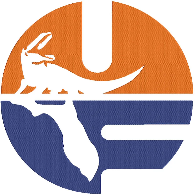 University of Florida Gators embroidery design showcasing the iconic logo for stitching on apparel and accessories.