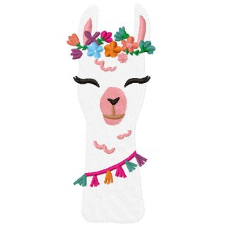 Llama with flowers embroidery design - Embroidery Design