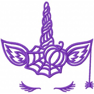 Violet halloween unicorn embroidery design - Embroidery Design