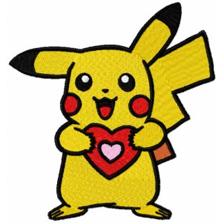 Pokemon with heart embroidery design - Embroidery Design