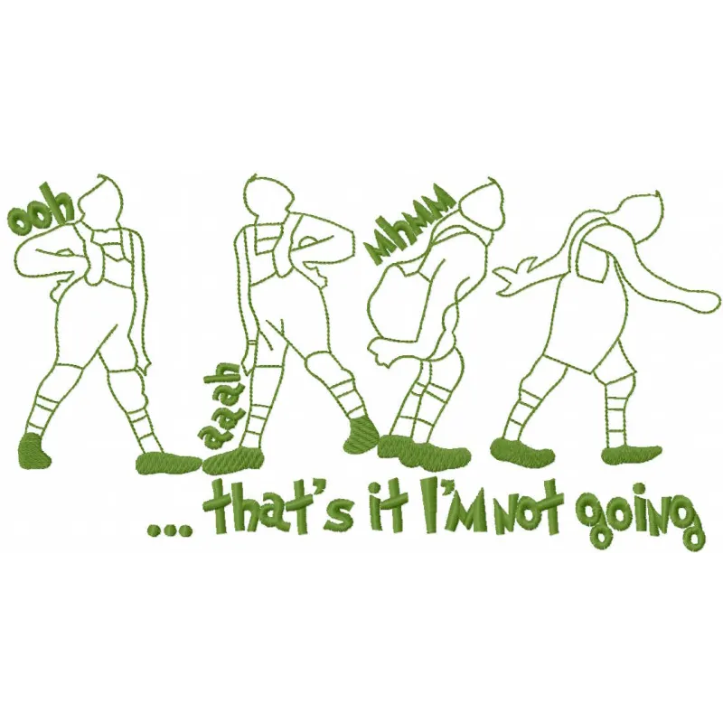 Thats It Im Not Going Merry Xmas embroidery design featuring festive lettering for holiday stitching projects.