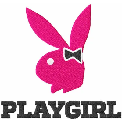 Playgirl full logo embroidery design showcasing intricate stitching patterns for embellishing garments and accessories.