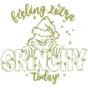 Preview of 'Christmas Feeling Extra Grinchy Today' embroidery design from Dr. Seuss collection.