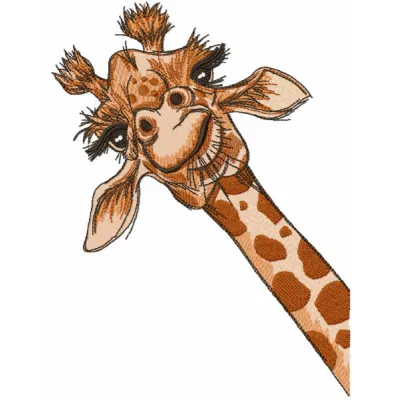 I giraffe embroidery design preview showcasing a whimsical giraffe motif for creative stitching projects.