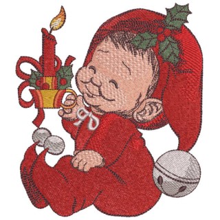 Christmas angel with candle embroidery design - Embroidery Design