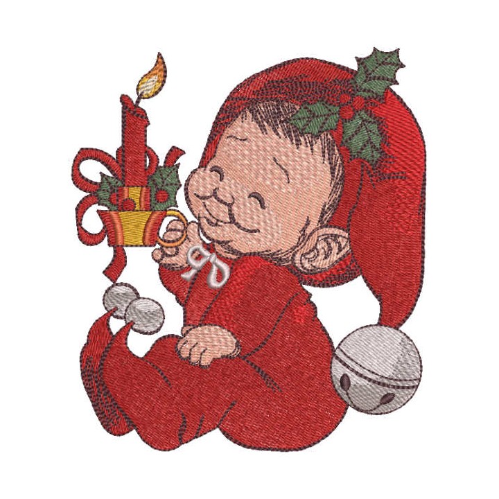 Christmas angel with candle embroidery design - Embroidery Design