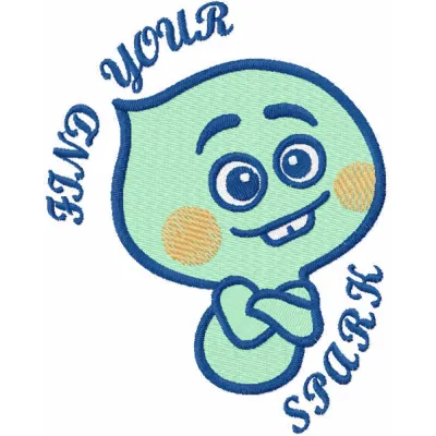 Embroidery design preview of 'Find Your Spark' stitched motif in the Soul category, showcasing vibrant colors and creativity.