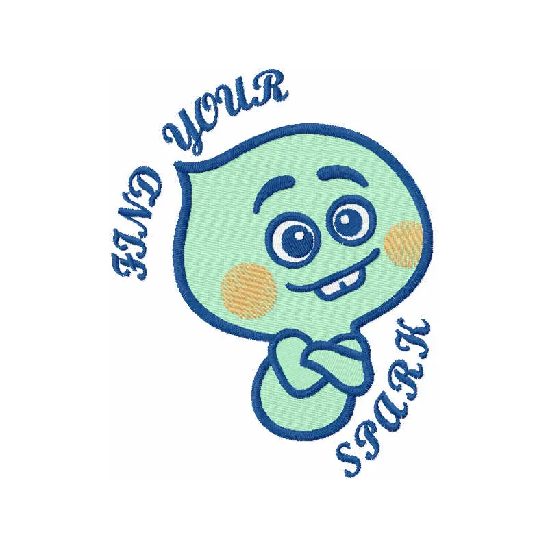 Embroidery design preview of 'Find Your Spark' stitched motif in the Soul category, showcasing vibrant colors and creativity.