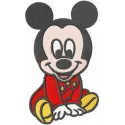 Mickbaby embroidery design featuring a charming Mickey Mouse motif, ideal for stitching on baby onesies and more.