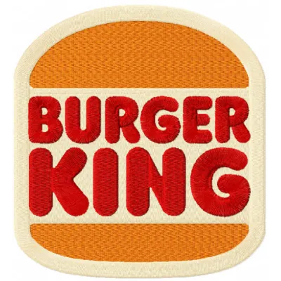 Burger King 2021 logo embroidery design showcasing a colorful fast food emblem for creative stitching projects.