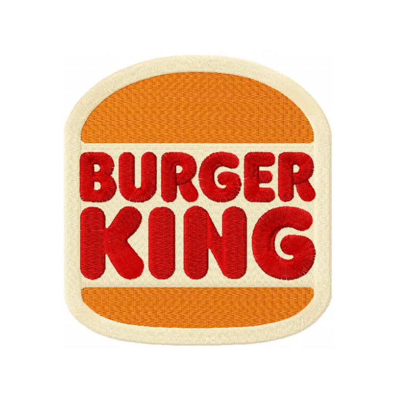 Burger King 2021 logo embroidery design showcasing a colorful fast food emblem for creative stitching projects.