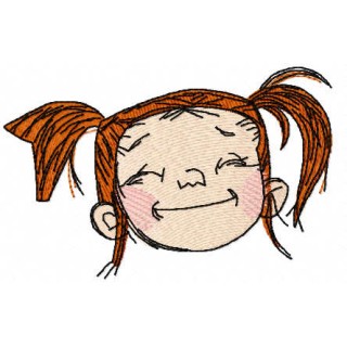 Happy girl face embroidery design - Embroidery Design