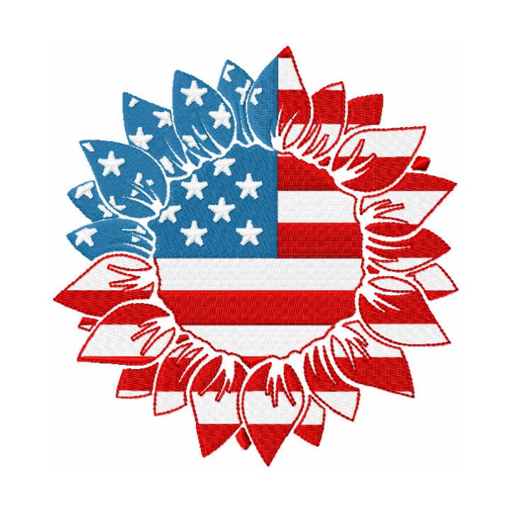 American sunflower embroidery design - Embroidery Design
