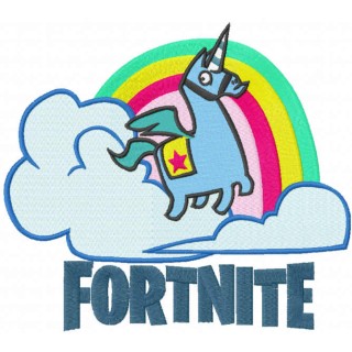 Fontnite unicorn and rainbow embroidery design - Embroidery Design