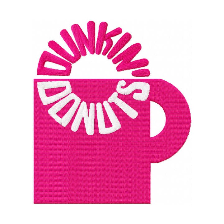 Dunkin donuts cup 1960 logo embroidery design - Embroidery Design