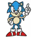 Sonic the Hedgehog first embroidery design, showcasing vibrant stitching details for creative projects.