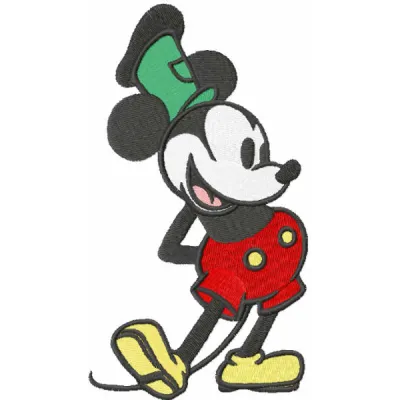Dancing retro Mickey embroidery design featuring a playful Mickey Mouse motif for creative stitching projects.