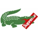Lacoste supreme logo embroidery design preview showcasing intricate stitching detail for apparel and accessories.