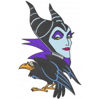 Evil Queen and crow embroidery design - Embroidery Design