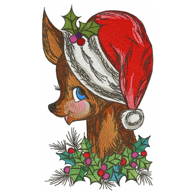 Preview of the 'Christmas is Near' embroidery design featuring festive lettering and decorative elements, ideal for holiday …
