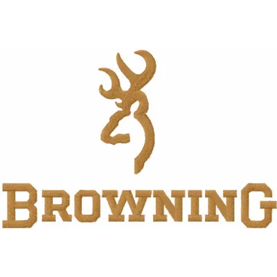 Browning logo embroidery design preview showcasing intricate stitching patterns for hobbyists.