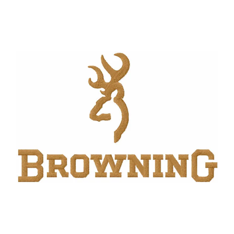 Browning logo embroidery design preview showcasing intricate stitching patterns for hobbyists.