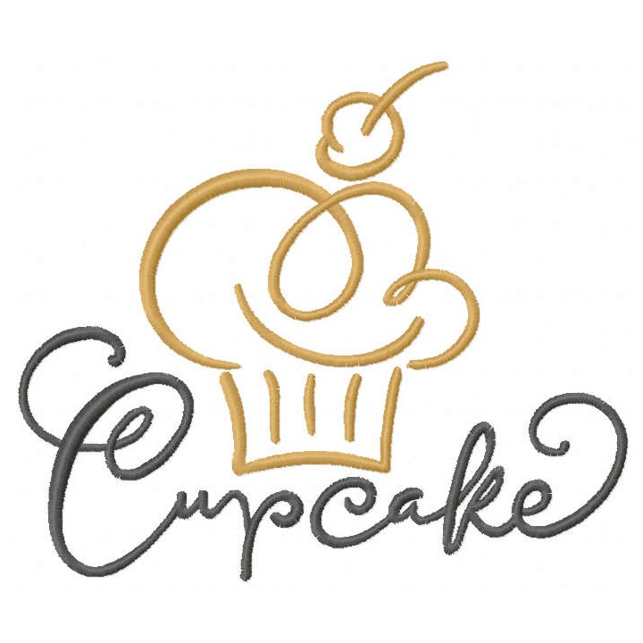 Cupcake decor embroidery design - Embroidery Design