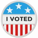 I voted embroidery design showcasing a patriotic motif perfect for t-shirts and tote bags.