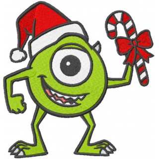 Christmas Mike Wazowski embroidery design - Embroidery Design
