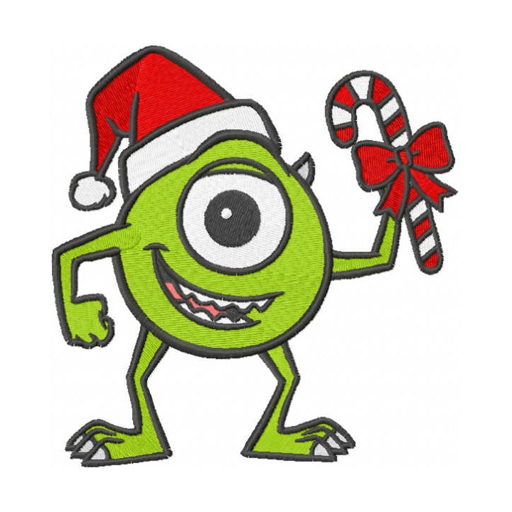 Christmas Mike Wazowski embroidery design - Embroidery Design