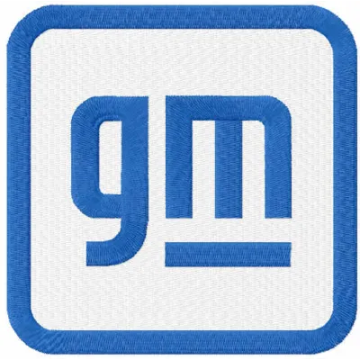 Embroidery design featuring the General Motors 2021 logo, ideal for auto enthusiasts and creative stitching projects.