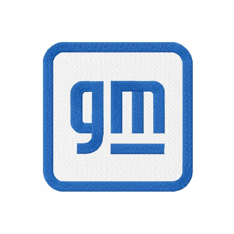 Embroidery design featuring the General Motors 2021 logo, ideal for auto enthusiasts and creative stitching projects.