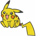 Smiling Pokemon embroidery design showcasing a cheerful character, ideal for stitching on t-shirts and hoodies.