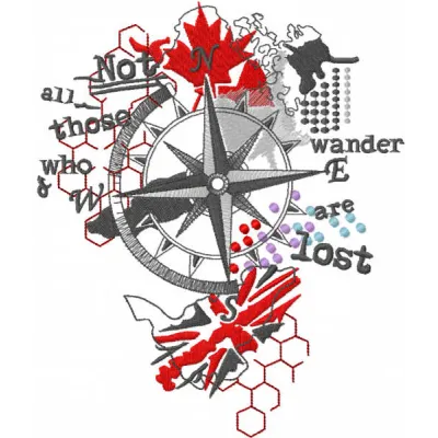 Preview of 'To Those Who Go to Sea' embroidery design featuring nautical elements, ideal for stitching on apparel and home d…