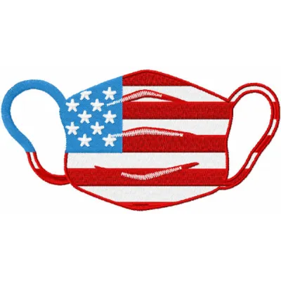 American nurse mask embroidery design featuring a detailed motif for stitching on masks or apparel.