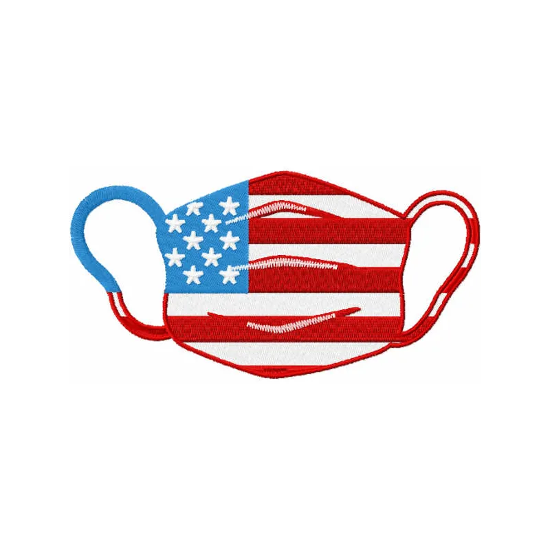 American nurse mask embroidery design featuring a detailed motif for stitching on masks or apparel.