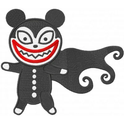 Vampire Teddy embroidery design featuring a cute teddy bear with vampire fangs, perfect for Halloween-themed projects.