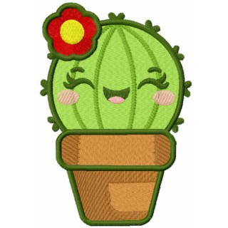 Cactus in Flower Pot embroidery design - Embroidery Design