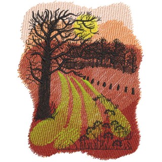 Autumn arable land embroidery design - Embroidery Design