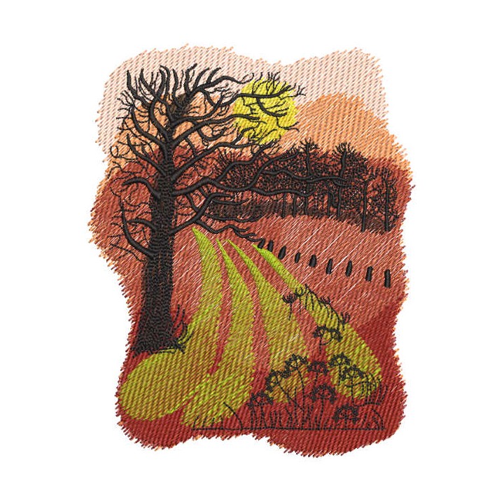 Autumn arable land embroidery design - Embroidery Design