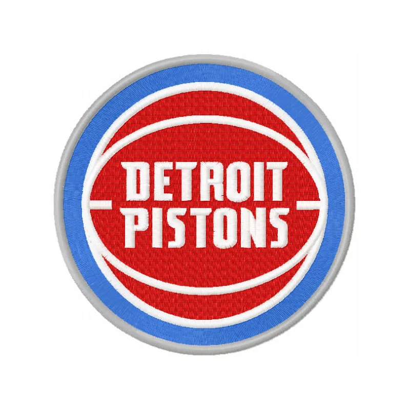Detroit Pistons 2017 logo embroidery design preview showcasing a vibrant basketball-themed stitched motif.