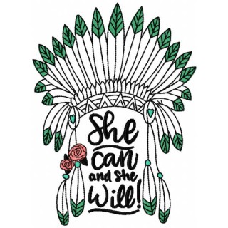 She can and she will embroidery design - Embroidery Design
