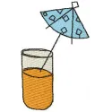 Vibrant orange cocktail embroidery design showcasing a refreshing drink motif for kitchen-themed projects.