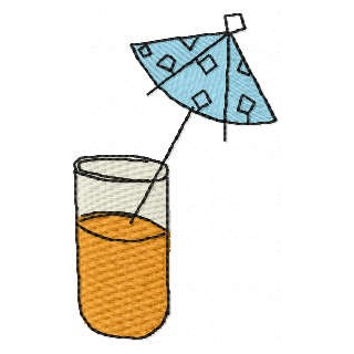 Orange coctail embroidery design - Embroidery Design