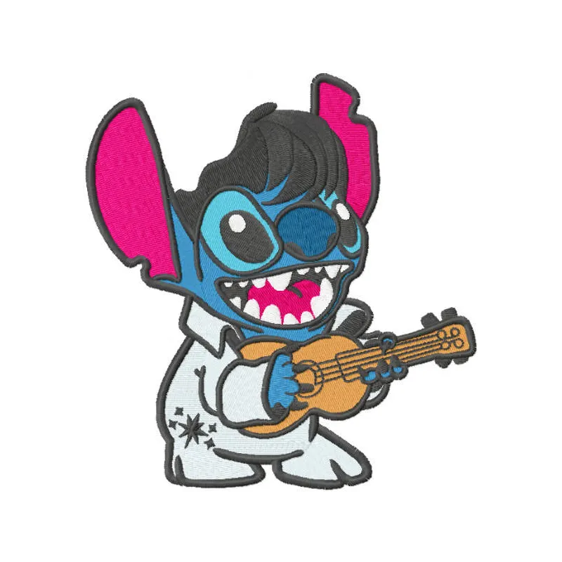 Elvis Stitch embroidery design featuring a fun and creative motif inspired by Lilo and Stitch.